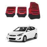 Oshotto 3 Pcs Non-Slip Manual CS-373 Car Pedals Kit Sports Pad Covers Set Compatible with Hyundai Accent (Red)