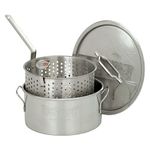 Bayou Classic 1101 10-Quart Stainless-Steel Fry Pot with Lid and Basket