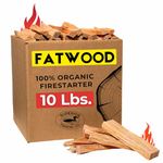 10 lbs. Fatwood Fire Starter Sticks Camping Essentials | Great Fire Logs and Fire Starters for Campfires, Wood Stoves, Fireplaces, Bonfires | Start a Fire with 2 Sticks | 10 lb Box