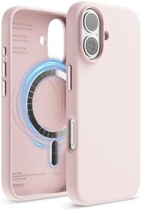 elago Magnetic Silicone Case Compatible with iPhone 16 Case 6.1 Inch Compatible with All MagSafe Accessories - Built-in Magnets, Soft Grip Silicone, Shockproof (Lovely Pink)