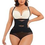 Gotoly 2 in 1 Butt Lifter Panties Women High Waist Tummy Control Body Shaper Waist Cincher Panty Girdle Underwear (as1, Alpha, m, Regular, Regular) Black