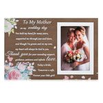 NUPTIO Mother of Bride Gifts: Mom Daughter Picture Frames Thank You Mama Gift Wood Photo Frame 4x6 Inch for Wedding Engagement Bridal Shower Present Best Mothers Presents - Forever Your Little Girl