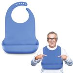 Silicone Bibs for Adult, Waterproof Adjustable Adult Bib, Washable Adult Bibs for Elderly Eating with Leakproof Pocket, Elderly Care Products Silicone Bib for Adults Elderly Women Men & Disabled