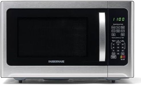 Farberware Countertop Microwave 1100 Watts, 1.2 cu ft - Smart Sensor Microwave Oven With LED Lighting and Child Lock - Perfect for Apartments and Dorms - Easy Clean Black Interior, Stainless Steel