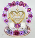 It's a Match Personalized Engagement Ring Platter Wedding Ring Plate, Ring Tray, for Ring Ceremony, (2 Detachable Ring Boxes) (Purple & White)