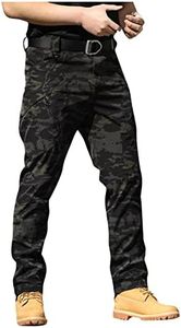 Military Cargo Pants for Men Hiking Fishing Security Stretchy Breathable Lightweight Hot Weather Work Construction Camouflage Flexcamo - Tactical Waterproof Pants Multi M
