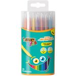 BIC Kids Markers, Ultra Washable, Durable Case, Long-Lasting, Bullet Tip (2.8mm), Assorted Colors, 20-Pack