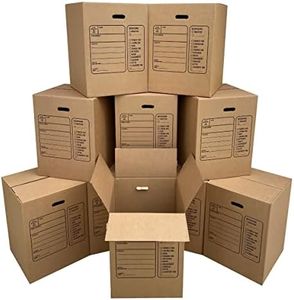 Uboxes Moving Boxes with Handles, 10 Premium Large, 18 x 18 x 24, Brown, BOXINDSLAR10