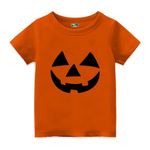 Bouncy Toonz Halloween Theme T-Shirts for Boys 8-9 & 9-10 Years - Kids Spooky Pumpkin Tshirt Gifts Round Neck Cotton (halloween-boy-orange-8-10y) Black