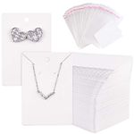 TUPARKA 120 Pack Earring Display Card with 120 Pcs Self-Seal Bags, Earring Card Holder Blank Kraft Paper Tags for DIY Jewelry Display (White)