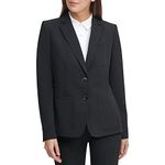 Tommy Hilfiger Women's Work Two Button Blazer Jackets, Black, 6