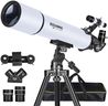 Telescopes for Adults Astronomy, 80mm Aperture 900mm Professional Refractor Telescope for Kids & Beginners, Compact and Portable Travel Telescopio with Carrying Bag and Designed Phone Adapter