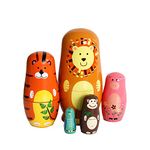 Oostifun Gobus Wooden Nesting Doll Russian Nesting Dolls Sets for Home Office Decoration Children Gifts (Animals)