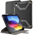 Poetic Explorer Magnetic Case Designed for iPad 10th 10.9, Stand Folio Cover with Pencil Holder, Super Strong Magnetic Fidget Mount for iPad 10.9 10th Gen, Black (Model #s A2696, A2757, A2777)