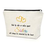 Makeup Bag for Sister Long Distance Friendship Gifts Sister Gifts from Sister Gifts for Best Friends Cousins Soul Sister Gifts Cosmetic Bag Big Sister Little Sister Sister in Law Bonus Sister Gifts