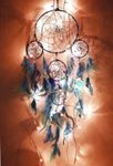 Mehruna Dream Catchers With Light - Wall Hangings For Home Decoration Livingroom Balcony - Feathers Dream Catcher - Handmade Wall Hanging Decorative Items for Drawing Room Decor (Set of 1,15L x 55Hcm)