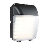 Saxby Lighting Lucca photocell IP44 30W Matt black & opal pc Outdoor Wall Light - 67177