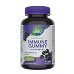 Nature's Way Sambucus Immune Original Cold and Flu Care Elderberry Gummies with Vitamin C and Zinc – Used in Herbal Medicine for Immune Support for Adults and Kids 4+, 60 Gummies