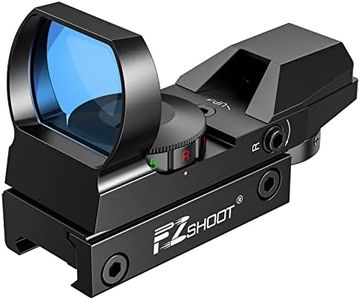 EZshoot Red Green Dot Gun Sight Scope Reflex Sight, 4 Adjustable Reticles Holographic Optic Black with 20mm Rail Mount