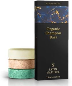 SatinNaturel Set Champú y acondicionador solido - 100% Organico: Sin Jabon, siliconas o parabenos - Espuma extra para todos los tipos de cabellos - Hidratación & Brillo - Regalo Mujer y hombre