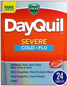 Vicks DayQuil Severe Cold, Flu & Congestion Medicine, Liquicaps, Maximum Strength Orange, 24 Count