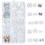 Gasea 150pcs 15 Style Nose Pads Set, Ultra-soft PVC Anti Slip Nosepads Assortment Kit for Eyeglass Sunglasses