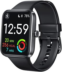 Fitness Tracker, Smart Watch [24h Accurate Health Monitor with 5ATM Waterproof] Smart Watch for Heart Rate, Blood Oxygen, Sleep, 1.7'' Touch Screen Fitness Watch for iPhone iOS Andriod, Black