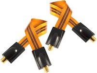 POPPSTAR 2x 28 cm SAT window feedthrough cable (very flat (0.2mm), F connector on both sides, gold-plated contacts, 4 Adhesive Pads, orange