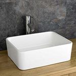 Belfast Style Bathroom Basin | Easy Install Option | Counter Mounted Large Rectangle Bathroom Sink | 490mm x 380mm | Trieste