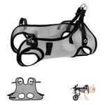 BECROWM Small Dog Wheelchair Harness for Back Legs Wheelchair, Breathable Soft Clothes for Dogs&Cats, Easy to Clean&Replace (Gray, Small)