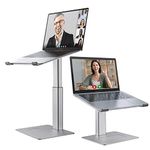 DEEDRR Laptop Stand for Desk, Ergonomic Sitting and Standing Laptop Riser for Notebook MacBook 11-17 Inches，DJ Laptop Stand Adjustable Height from 7-15 Inches Aluminum (Silver)