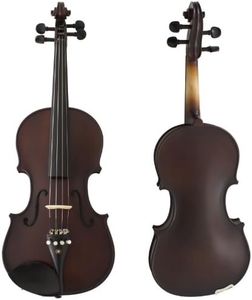 Cecilio CVN-EAS Ebony Fitted Solidwood Violin in Satin Antique with Deluxe Oblong Hard Case Size 4/4 (Full Size)