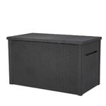 Keter XXL Java Resin Rattan Look Large Outdoor Lockable Storage Deck Box for Patio Furniture Cushions, Pool Toys, Garden Tools, and beach towels - 230 Gallon