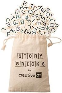 Creative QT Building Story Bricks for Kids, More Than 285 Black and White Magnetic Letters, Numbers, & Characters, Compatible with All Major Brands, includes Muslin Storage Bag & Quick Removal Tool