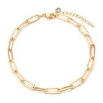 MEVECCO Bracelet for Women 14K Gold Plated Dainty Chain Simple Jewelry Cute Handmade Minimalist for Her, 6.5 inch, Metal, Cubic Zirconia