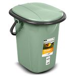 Green Blue GB320 Portable Toilet 19L Mobile Bucket Travel Lightweight Toilet For Hiking Campfire Grill Fishing Festivals Use (Green/Gray)