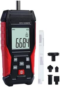 2-in-1 Digital RPM Tachometer Non-Contact RPM Gauge Tester Meter 3~100,000RPM | Contact Tach Speed Meter 3~19,999RPM Small Engine Tachometer with 4 Contact Probes, Data Hold, Max/Min, Backlight