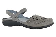 NAOT Footwear Women's Arataki Closed Toe slingback with Cork Footbed and Arch Comfort and Support – Slip Resistant - Lightweight and Perfect for Travel- Removable Footbed, Grey Marble, 11-11.5