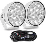 BIGLION.X 2Pcs 7inch White Boat Spotlights 210W 32000Lm Super Bright Off Road Lights Driving Roof Light Bar Marine Light Bar for Trucks Boat Marine