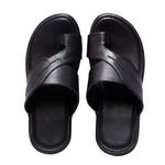 CALIBREL Men Black Leather Casual Sandals-10