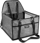 Petbobi Dog Car Seat - Puppy Car Seat for Small Dogs and Cats up to 20 lbs - Pet Car Seats with PVC Frame & Cationic Fabric - Perfect for Safe and Cozy Travel - Breathable Mesh, Storage Bag - Grey