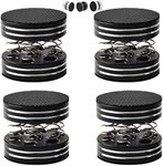 Audio Isolation Plaform Pads Feet Stand Spikes for Record Players/Subwoofer/Turntable/Amplifier/Speaker/Recorder (Solid Aluminum Alloy+Rubber mat +Spring, 44x40mm Black,4-Pack) (Black)