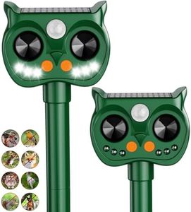 2025 Solar Animal Repellent Ultrasonic, 2 Pack Cat Repellent Outdoor Deer Repellent Devices with LED Flash Lights Motion Sensor Animal Repeller to Repel Cat Deer Squirrel Rabbit Dog Skunk Lawn Garden