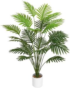 Tuocal 28" Artificial Plant Areca Palm Tree Fake Palm Tree in Pot Tall Faux Plant for Outdoor Indoor Home Garden Office Decoration