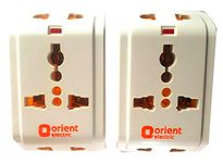 Orient Electric 3 pin Universal Multi plug Travel Adapter 6 Amp Pack of 2