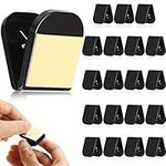 20 Pieces Self Adhesive Clips Wall Clips Tapestry Clips Photo Clips for Paper Flag Hanger, Double-Sided Adhesive Spring Clips for Home Office Rope Light Poster (Black)