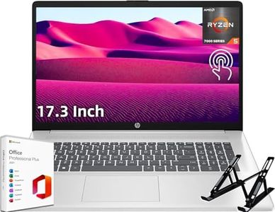 HP 2024 Newest Business Laptop, 17.3" HD+ Touchscreen Display, with Microsoft Office Lifetime License, 64GB RAM, 2TB SSD, AMD Ryzen 5 7530U(Up to 4.5GHz), Wi-Fi 6, Windows 11 Home, with Laptop Stand