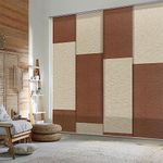 GoDear Design Adjustable Sliding Door Blinds 45.8"- 86" W x 96" H, Extendable Vertical Blinds for Sliding Glass Doors, Panel Track Blinds, Trimmable Natural Woven Fabric Panel Curtains, Bangkok Klong