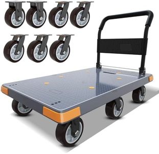WUD Push Cart, Folding Mobile Platform Trolley,Thickened and Reinforced, 360° Swivel Wheels,47.2 “L x 27.5 ”W, 1764 lb,Gray