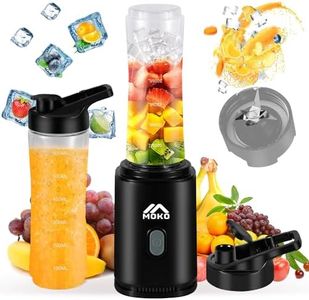 Portable Blender for Shakes and Smoothies, MoKo 400W Personal Blenders with 22 OZ BPA Free Travel Cup and Lid, 6 Stainless Steel Blades for Powerful Blending, Black
